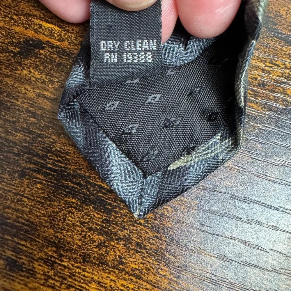 Millennium‎ I Mens Silk Necktie Gray Geometric Abstract USA Vintage 1990s